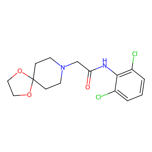 N-(2,6-dichlorophenyl)-2-(1,4-dioxa-8-azaspiro[4.5]decan-8-yl)acetamide structure