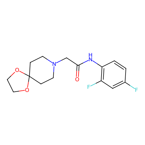 N-(2,4-difluorophenyl)-2-(1,4-dioxa-8-azaspiro[4.5]decan-8-yl)acetamide structure