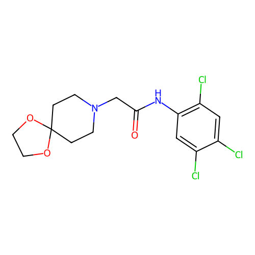 2-(1,4-dioxa-8-azaspiro[4.5]decan-8-yl)-N-(2,4,5-trichlorophenyl)acetamide structure
