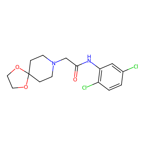 N-(2,5-dichlorophenyl)-2-(1,4-dioxa-8-azaspiro[4.5]decan-8-yl)acetamide structure