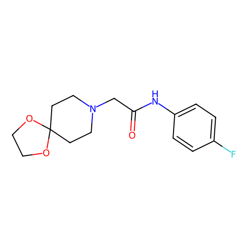 2-(1,4-dioxa-8-azaspiro[4.5]decan-8-yl)-N-(4-fluorophenyl)acetamide structure