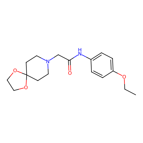 2-(1,4-dioxa-8-azaspiro[4.5]decan-8-yl)-N-(4-ethoxyphenyl)acetamide structure