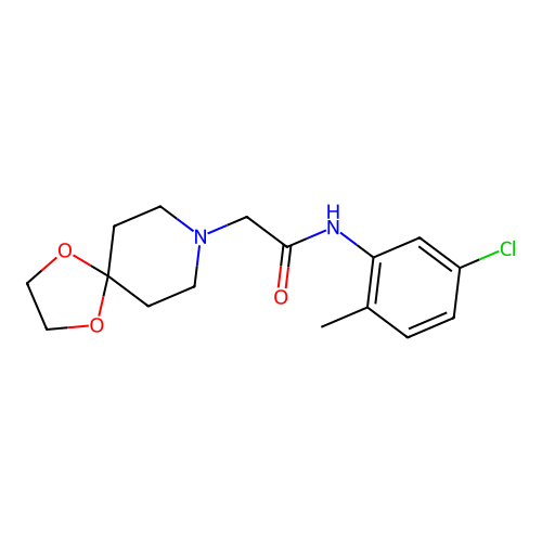N-(5-chloro-2-methylphenyl)-2-(1,4-dioxa-8-azaspiro[4.5]decan-8-yl)acetamide structure