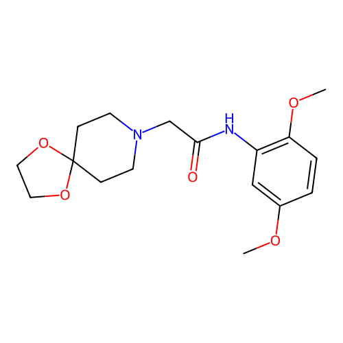 N-(2,5-dimethoxyphenyl)-2-(1,4-dioxa-8-azaspiro[4.5]decan-8-yl)acetamide structure