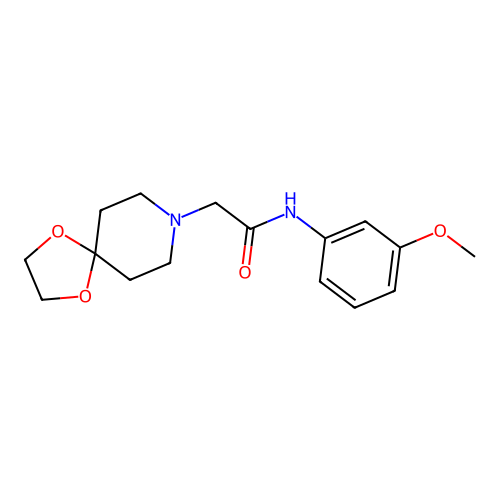 2-(1,4-dioxa-8-azaspiro[4.5]decan-8-yl)-N-(3-methoxyphenyl)acetamide structure