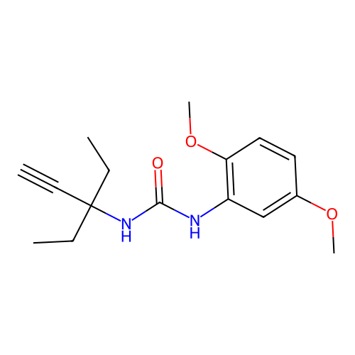 1-(2,5-Dimethoxyphenyl)-3-(3-ethylpent-1-yn-3-yl)urea structure
