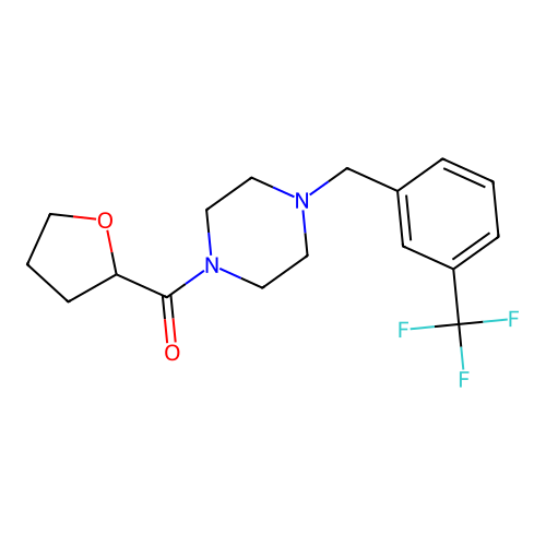 Oxolan-2-yl-[4-[[3-(trifluoromethyl)phenyl]methyl]piperazin-1-yl]methanone structure