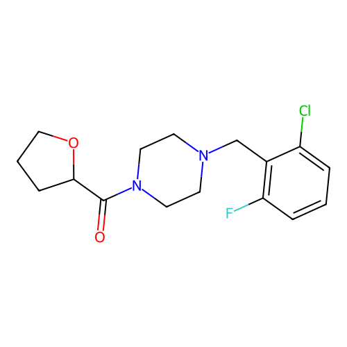 [4-[(2-Chloro-6-fluorophenyl)methyl]piperazin-1-yl]-(oxolan-2-yl)methanone structure