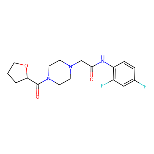 N-(2,4-difluorophenyl)-2-[4-(oxolane-2-carbonyl)piperazin-1-yl]acetamide structure