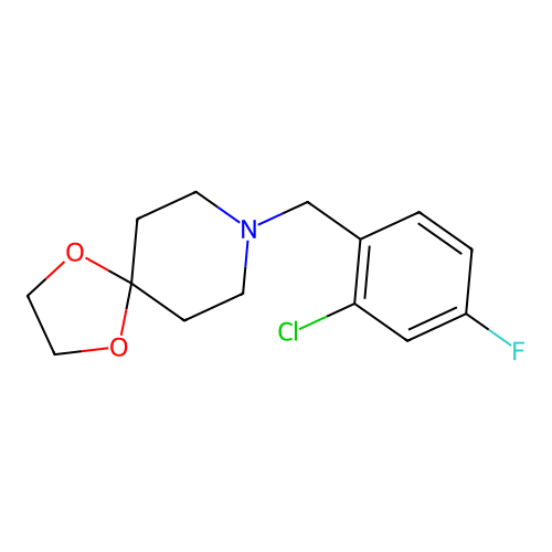 8-[(2-Chloro-4-fluorophenyl)methyl]-1,4-dioxa-8-azaspiro[4.5]decane structure