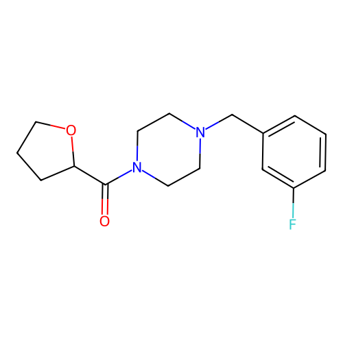 [4-[(3-Fluorophenyl)methyl]piperazin-1-yl]-(oxolan-2-yl)methanone structure