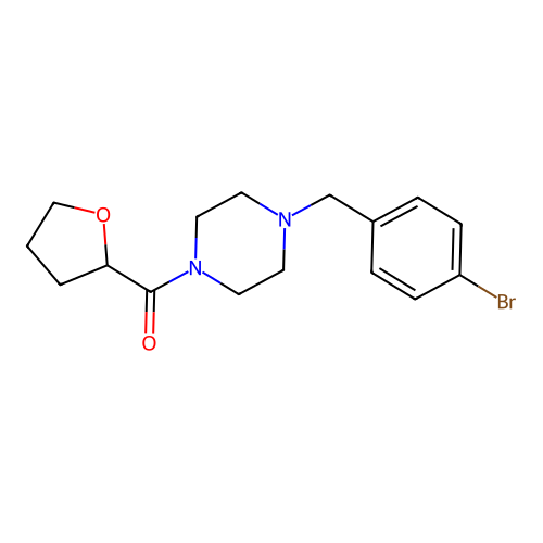 [4-[(4-Bromophenyl)methyl]piperazin-1-yl]-(oxolan-2-yl)methanone structure