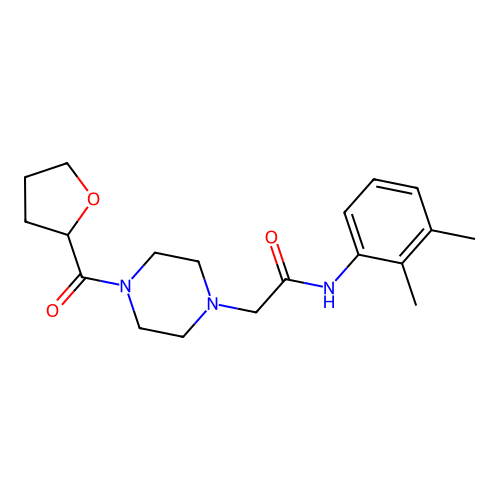 N-(2,3-dimethylphenyl)-2-[4-(oxolane-2-carbonyl)piperazin-1-yl]acetamide structure