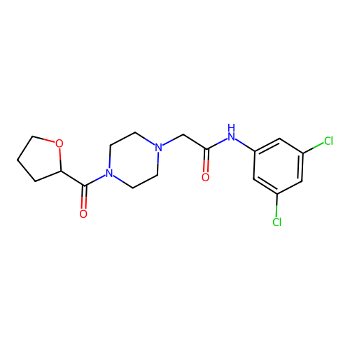 N-(3,5-dichlorophenyl)-2-[4-(oxolane-2-carbonyl)piperazin-1-yl]acetamide structure