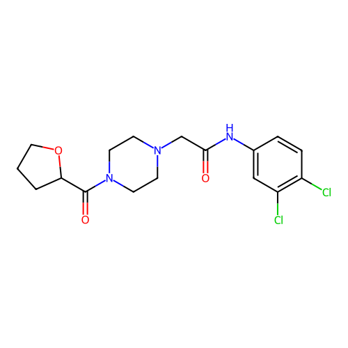 N-(3,4-dichlorophenyl)-2-[4-(oxolane-2-carbonyl)piperazin-1-yl]acetamide structure