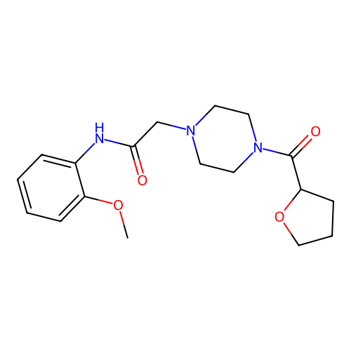 N-(2-methoxyphenyl)-2-[4-(oxolane-2-carbonyl)piperazin-1-yl]acetamide structure