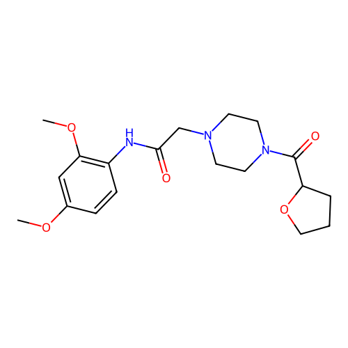 N-(2,4-dimethoxyphenyl)-2-[4-(oxolane-2-carbonyl)piperazin-1-yl]acetamide structure