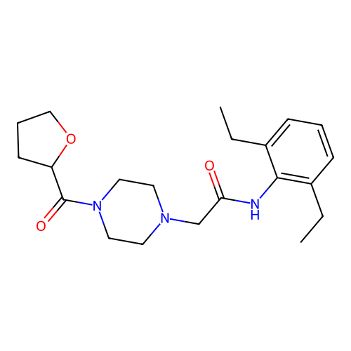 N-(2,6-diethylphenyl)-2-[4-(oxolane-2-carbonyl)piperazin-1-yl]acetamide structure