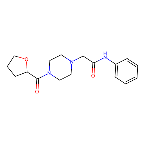 2-[4-(oxolane-2-carbonyl)piperazin-1-yl]-N-phenylacetamide structure