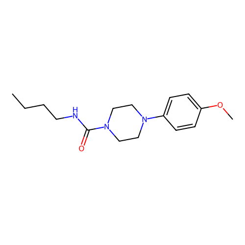 N-butyl-4-(4-methoxyphenyl)piperazine-1-carboxamide structure