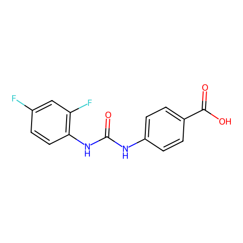 4-[[(2,4-Difluoroanilino)-oxomethyl]amino]benzoic acid structure