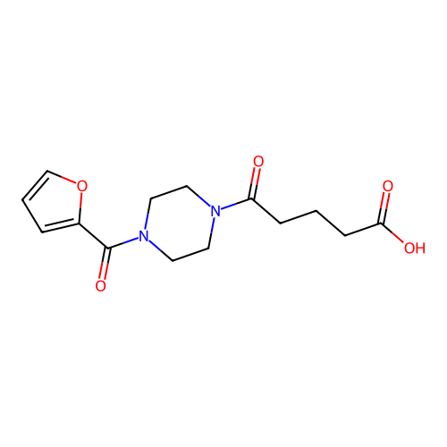 5-[4-(Furan-2-ylcarbonyl)piperazin-1-yl]-5-oxopentanoic acid structure