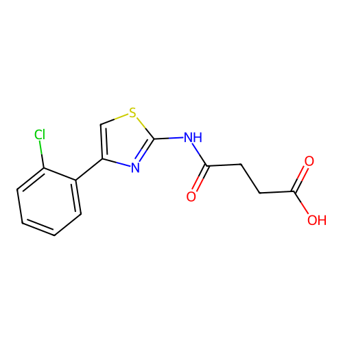3-{N-[4-(2-chlorophenyl)-1,3-thiazol-2-yl]carbamoyl}propanoic acid structure