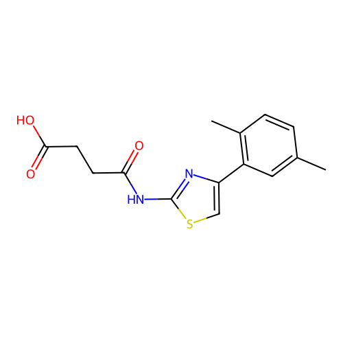 3-{N-[4-(2,5-dimethylphenyl)-1,3-thiazol-2-yl]carbamoyl}propanoic acid structure