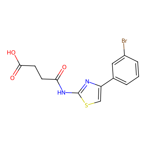 4-{[4-(3-Bromophenyl)-1,3-thiazol-2-yl]amino}-4-oxobutanoic acid structure