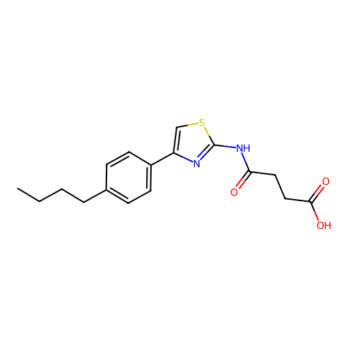 3-{N-[4-(4-butylphenyl)-1,3-thiazol-2-yl]carbamoyl}propanoic acid structure