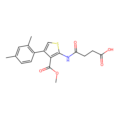 3-[[4-(2,4-dimethylphenyl)-3-methoxycarbonyl-thiophen-2-yl]carbamoyl]propanoic Acid structure