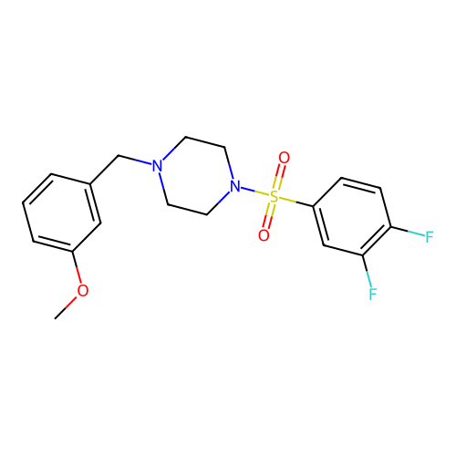 1-(3,4-Difluorophenyl)sulfonyl-4-[(3-methoxyphenyl)methyl]piperazine structure