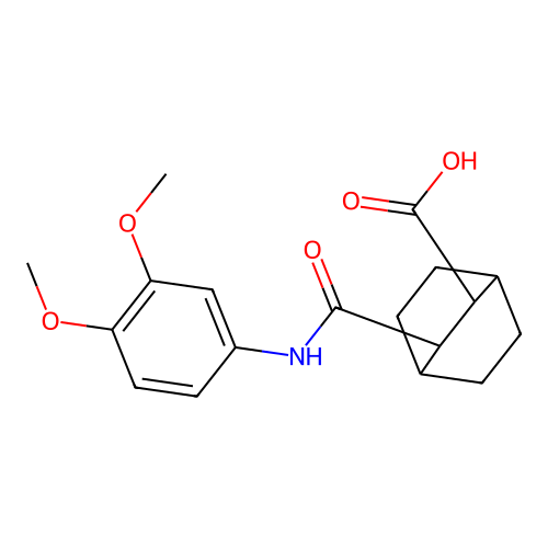 3-((3,4-Dimethoxyphenyl)carbamoyl)bicyclo[2.2.2]octane-2-carboxylic acid structure