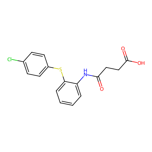 3-{N-[2-(4-chlorophenylthio)phenyl]carbamoyl}propanoic acid structure