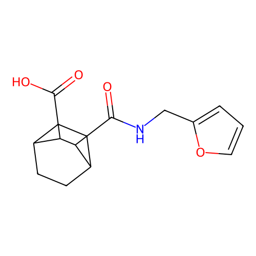 3-[(Furan-2-ylmethyl)carbamoyl]bicyclo[2.2.2]octane-2-carboxylic acid structure