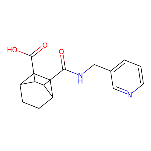 3-((Pyridin-3-ylmethyl)carbamoyl)bicyclo[2.2.2]octane-2-carboxylic acid structure