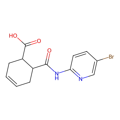 6-[(5-Bromopyridin-2-yl)carbamoyl]cyclohex-3-ene-1-carboxylic acid structure