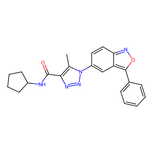 N-cyclopentyl-5-methyl-1-(3-phenyl-2,1-benzoxazol-5-yl)-1H-1,2,3-triazole-4-carboxamide structure