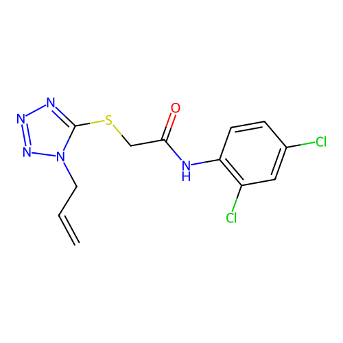 N-(2,4-dichlorophenyl)-2-(1-prop-2-enyltetrazol-5-yl)sulfanylacetamide structure