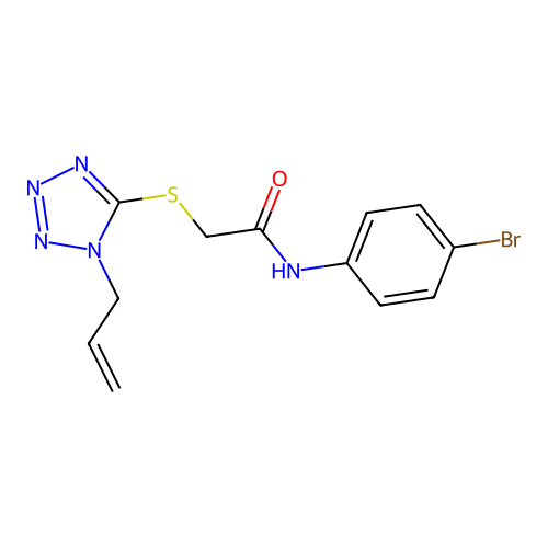 N-(4-bromophenyl)-2-(1-prop-2-enyltetrazol-5-yl)sulfanylacetamide structure