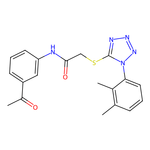 N-(3-acetylphenyl)-2-[1-(2,3-dimethylphenyl)tetrazol-5-yl]sulfanylacetamide structure