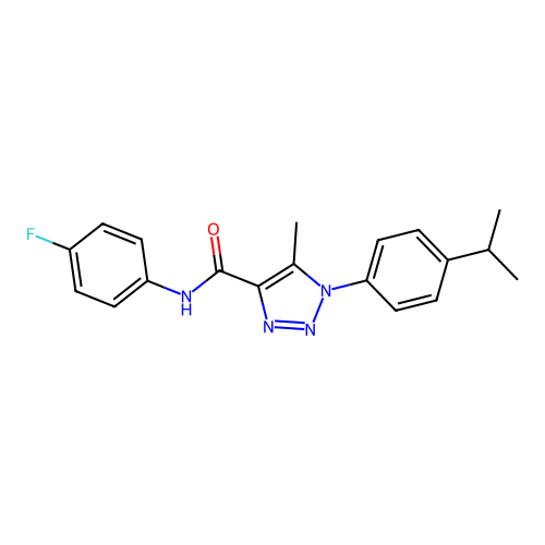 N-(4-fluorophenyl)-5-methyl-1-[4-(propan-2-yl)phenyl]-1H-1,2,3-triazole-4-carboxamide structure