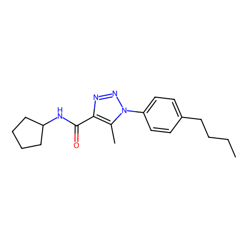 1-(4-butylphenyl)-N-cyclopentyl-5-methyl-1H-1,2,3-triazole-4-carboxamide structure
