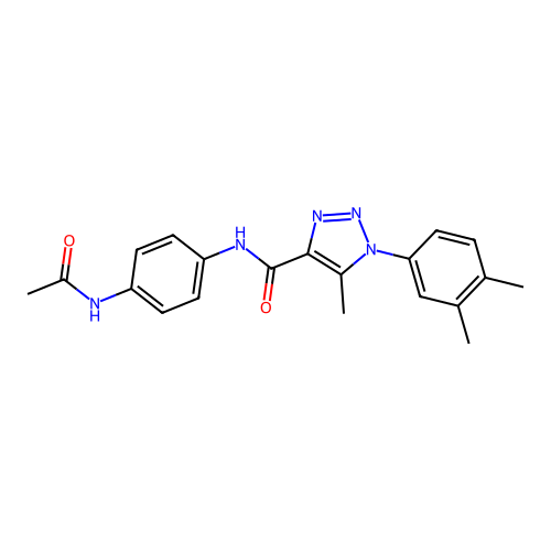 N-(4-acetamidophenyl)-1-(3,4-dimethylphenyl)-5-methyltriazole-4-carboxamide structure