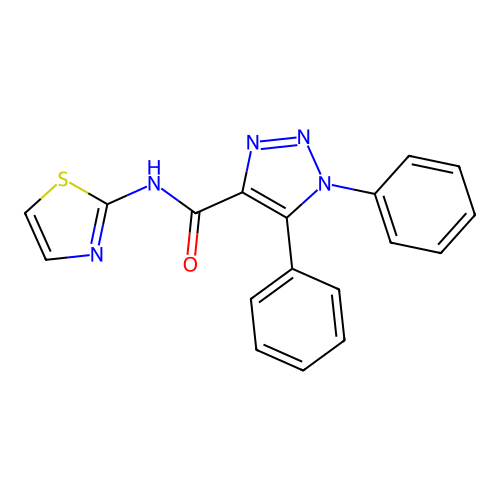 1,5-diphenyl-N-(1,3-thiazol-2-yl)triazole-4-carboxamide structure