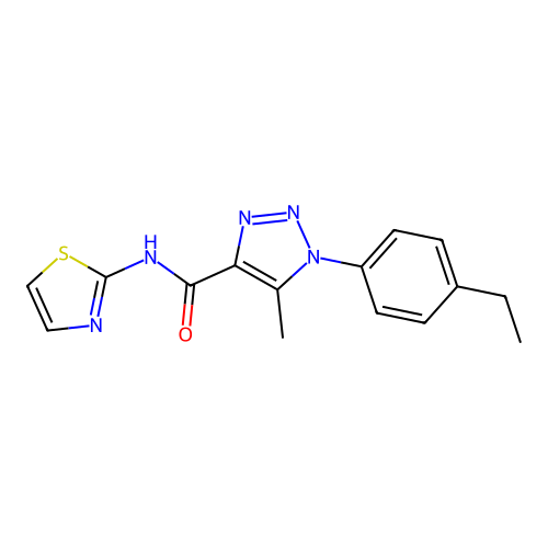 1-(4-ethylphenyl)-5-methyl-N-(1,3-thiazol-2-yl)-1H-1,2,3-triazole-4-carboxamide structure