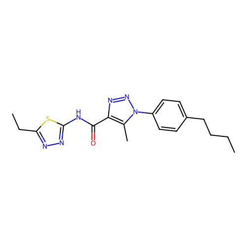 1-(4-butylphenyl)-N-(5-ethyl-1,3,4-thiadiazol-2-yl)-5-methyl-1H-1,2,3-triazole-4-carboxamide structure