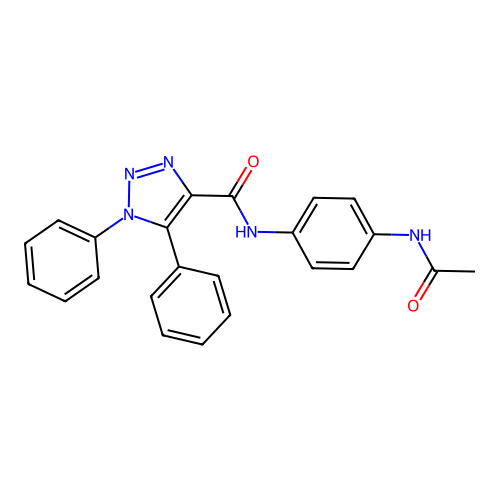 N-(4-acetamidophenyl)-1,5-diphenyl-1H-1,2,3-triazole-4-carboxamide structure