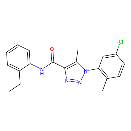 1-(5-chloro-2-methylphenyl)-N-(2-ethylphenyl)-5-methyl-1H-1,2,3-triazole-4-carboxamide structure