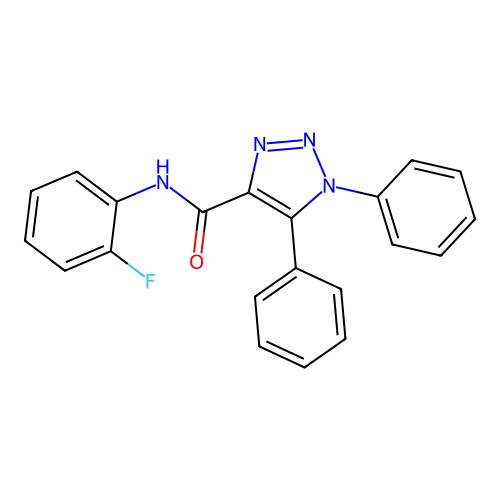 N-(2-fluorophenyl)-1,5-diphenyl-1H-1,2,3-triazole-4-carboxamide structure